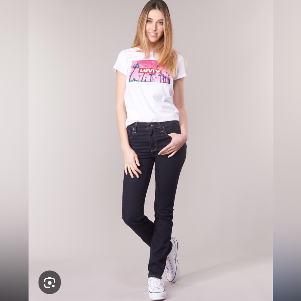 Levi’s Dark Wash 724 High Rise Straight Jeans